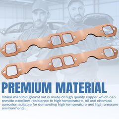 Sorello header gasket installed on Chevy small-block engine