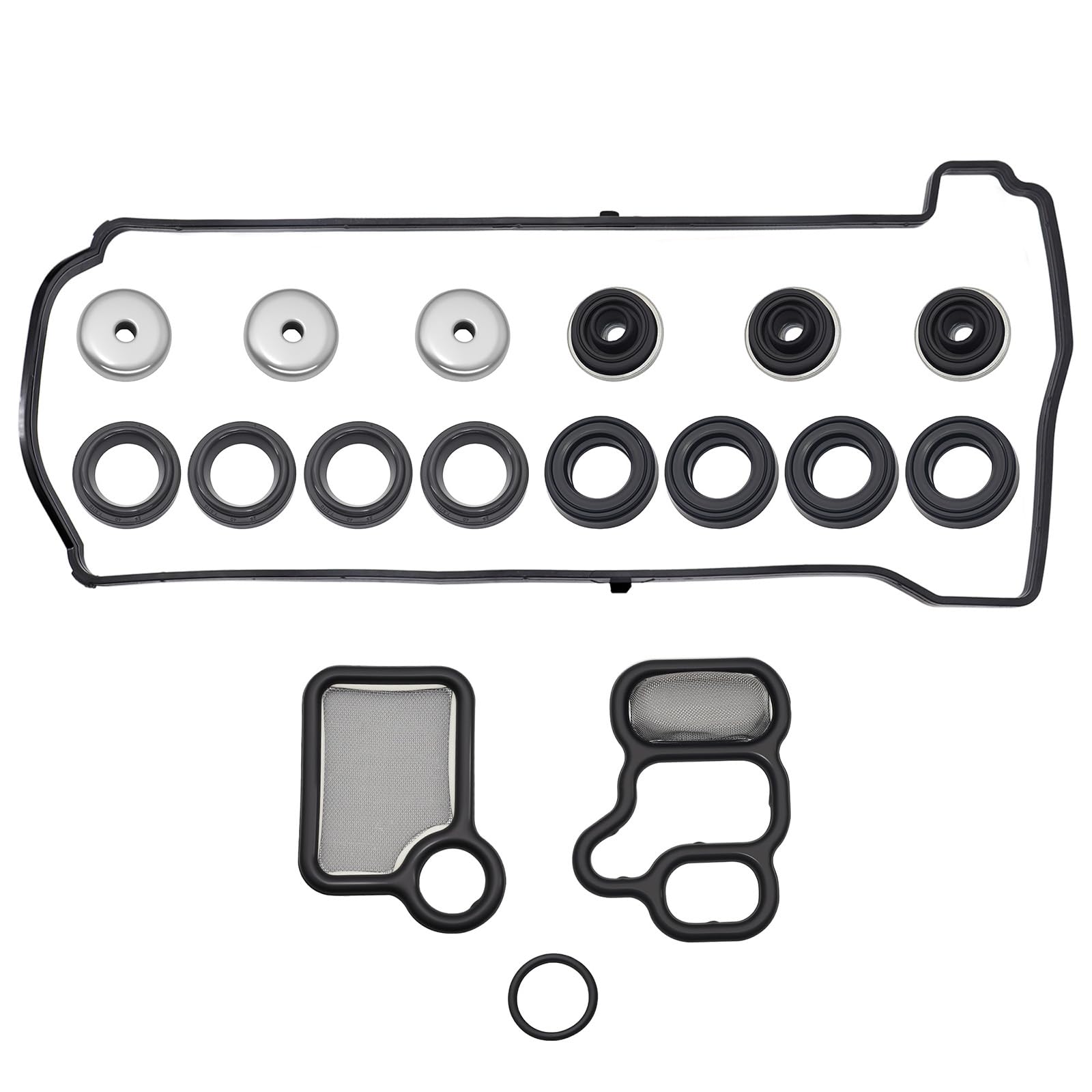 Sorello valve cover gasket set, front view, durable seal for reliable performance.