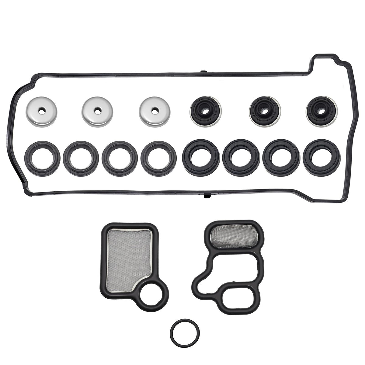 Sorello valve cover gasket set, front view, durable seal for reliable performance.