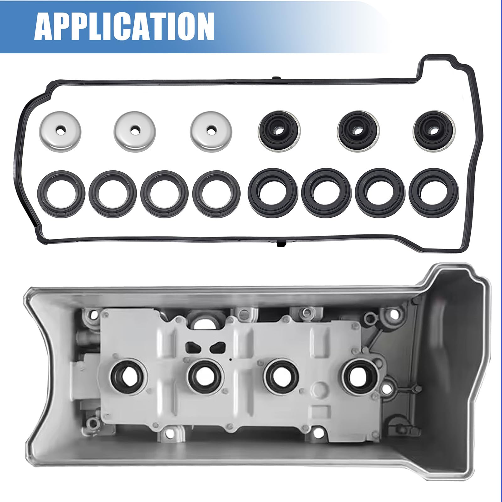 Sorello valve cover gasket set, top view, complete kit designed for easy replacement.
