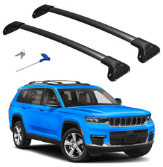 Soruci roof rack cross bars in aluminum with lockable design for secure cargo on Jeep Grand Cherokee