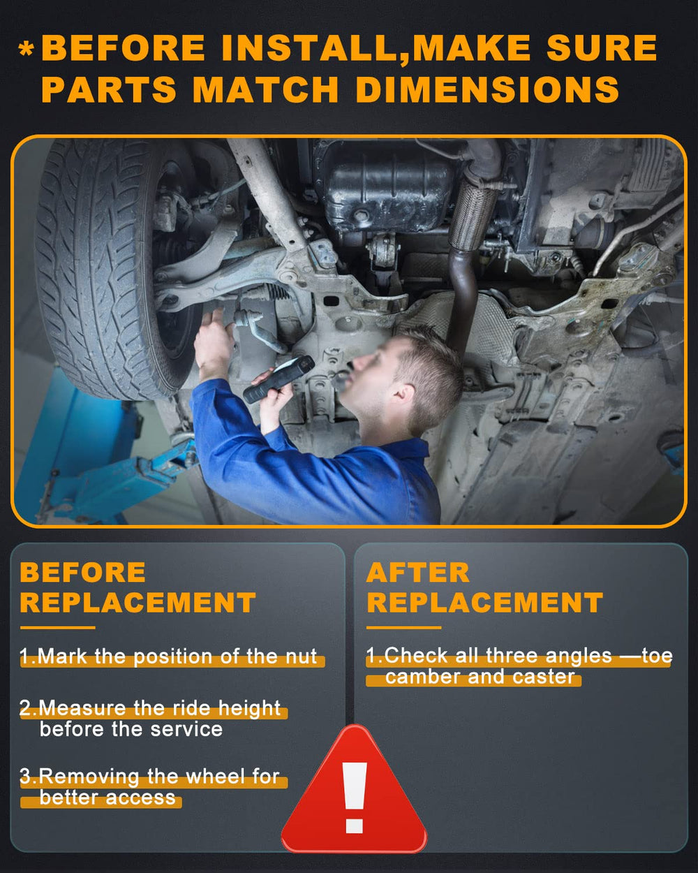 SOSOPART front left tie rod adjusting sleeve, easy installation