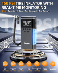 Soulor CYD22 150psi inflator display shows real-time pressure