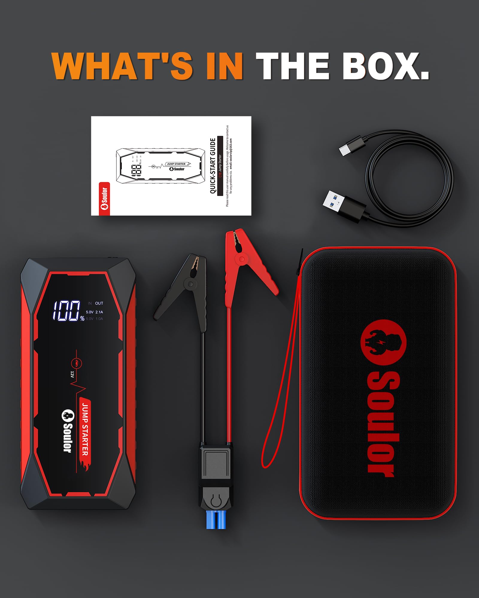 Soulor Jump Starter 5000A all-in-one kit for roadside readiness