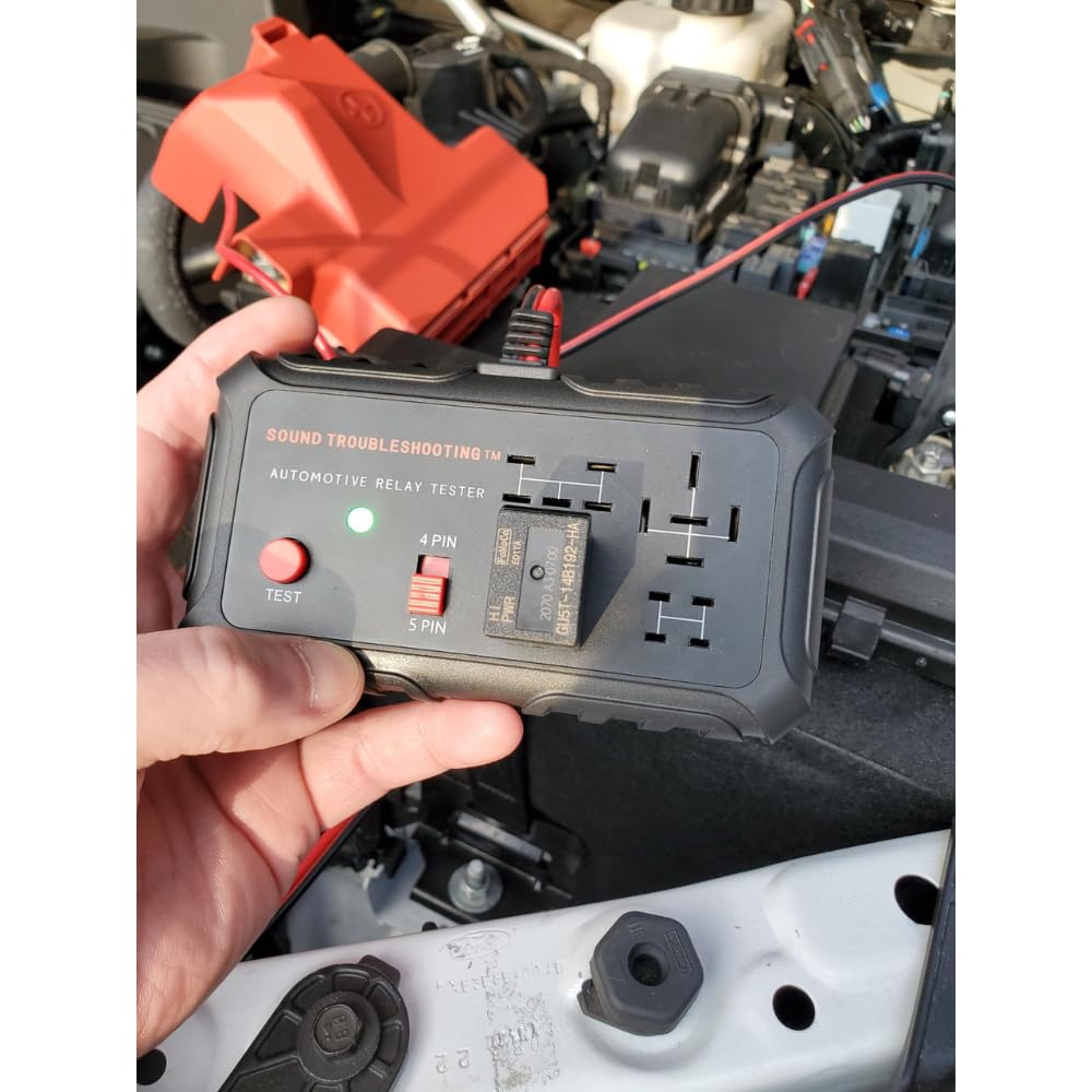 Sound Troubleshooting tester in action ready to test relays on the go.