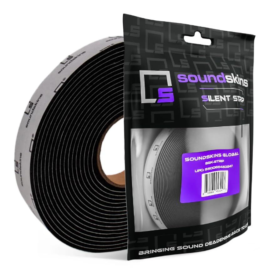 Soundskins Silent Strip roll demonstrates flexible rattle reduction for tight automotive spaces.