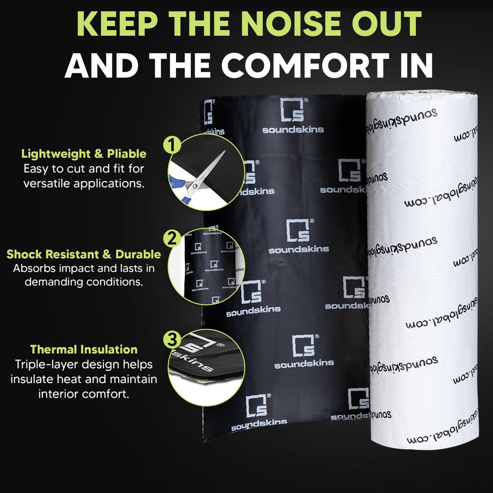 SoundSkins SSK-KIT01 installed on car door panel to damp vibrations.