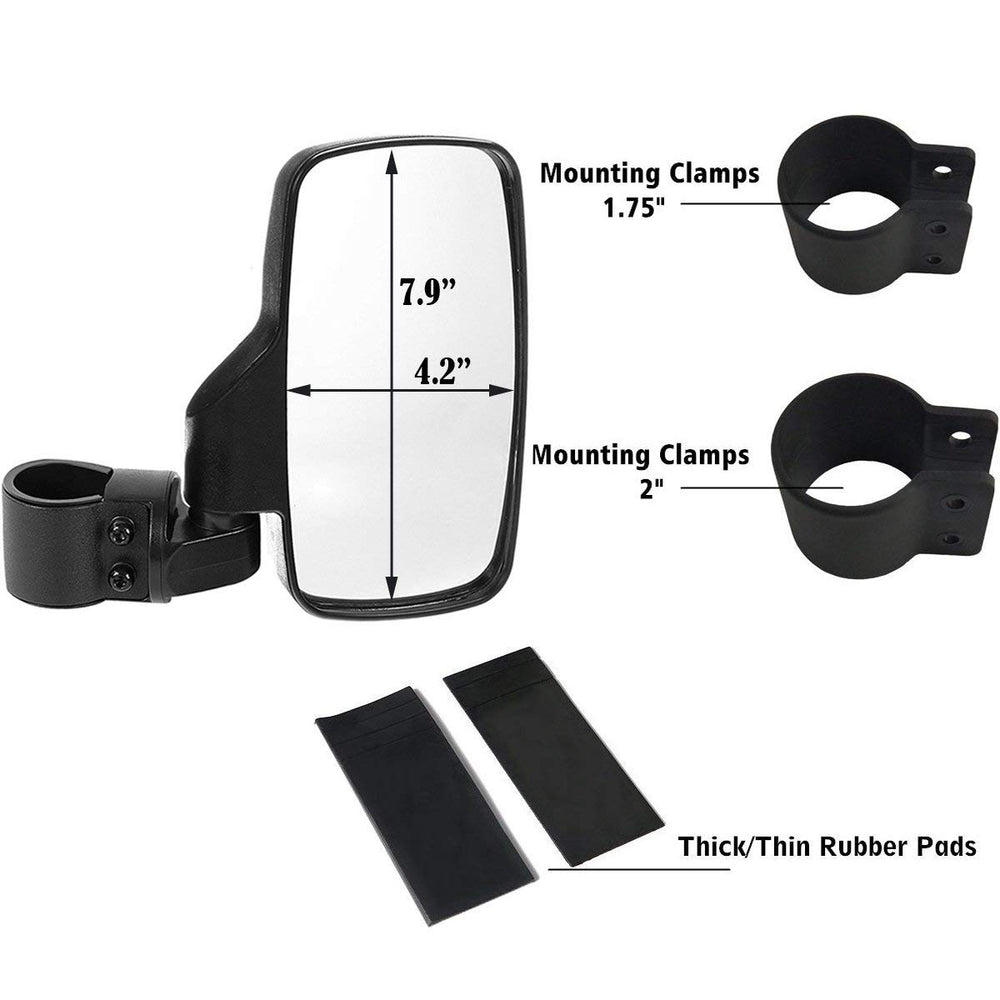 SPAUTO UTV mirrors ball joint adjustment for custom viewing angle
