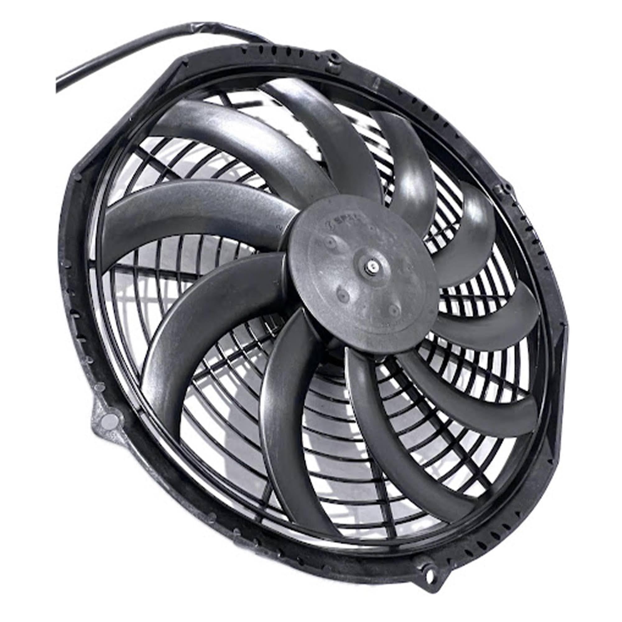 SPAL 30101522 12-inch fan puller with curved blades boosts cooling in tight engine bays.