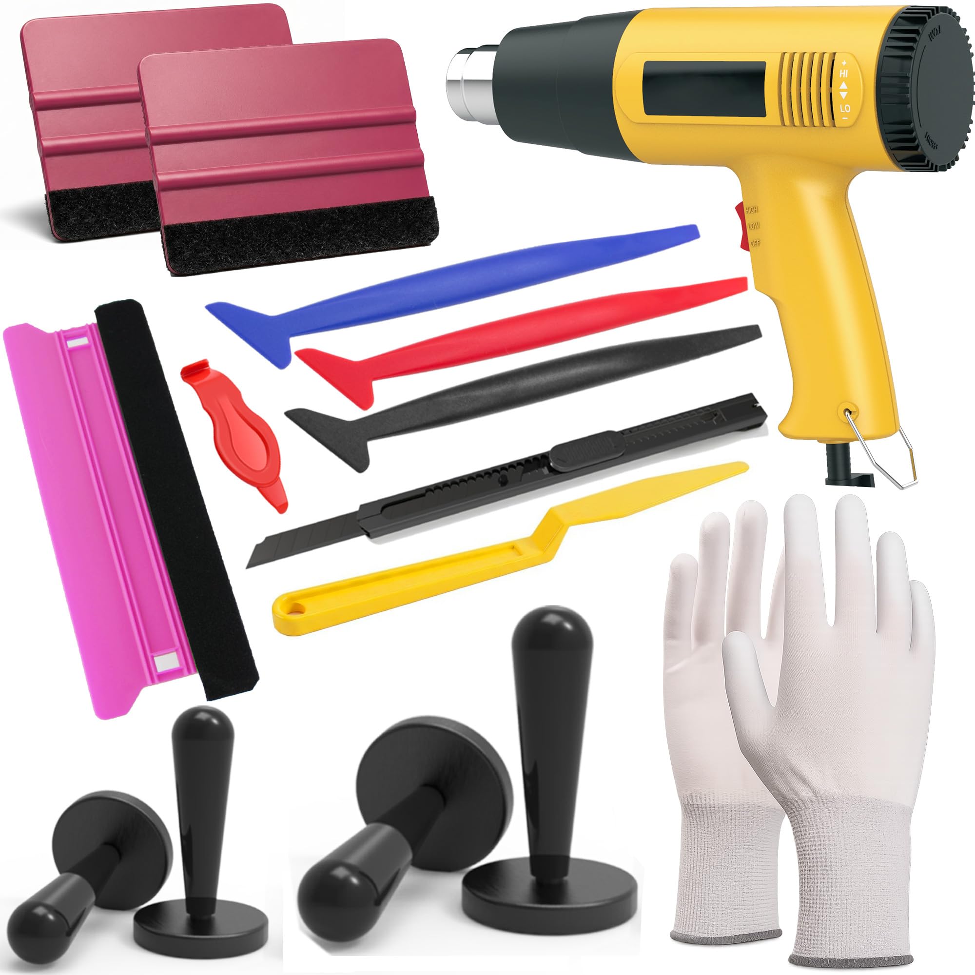 Spanno heat gun for vinyl wrap smooths film for curved surfaces and contours
