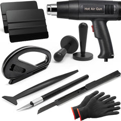 Spanno heat gun for vinyl wrap smooths curves and helps conform film.