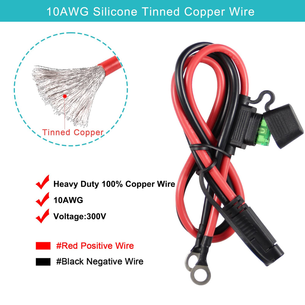 SPARKING 10AWG silicone wire harness 2ft designed for flexible use