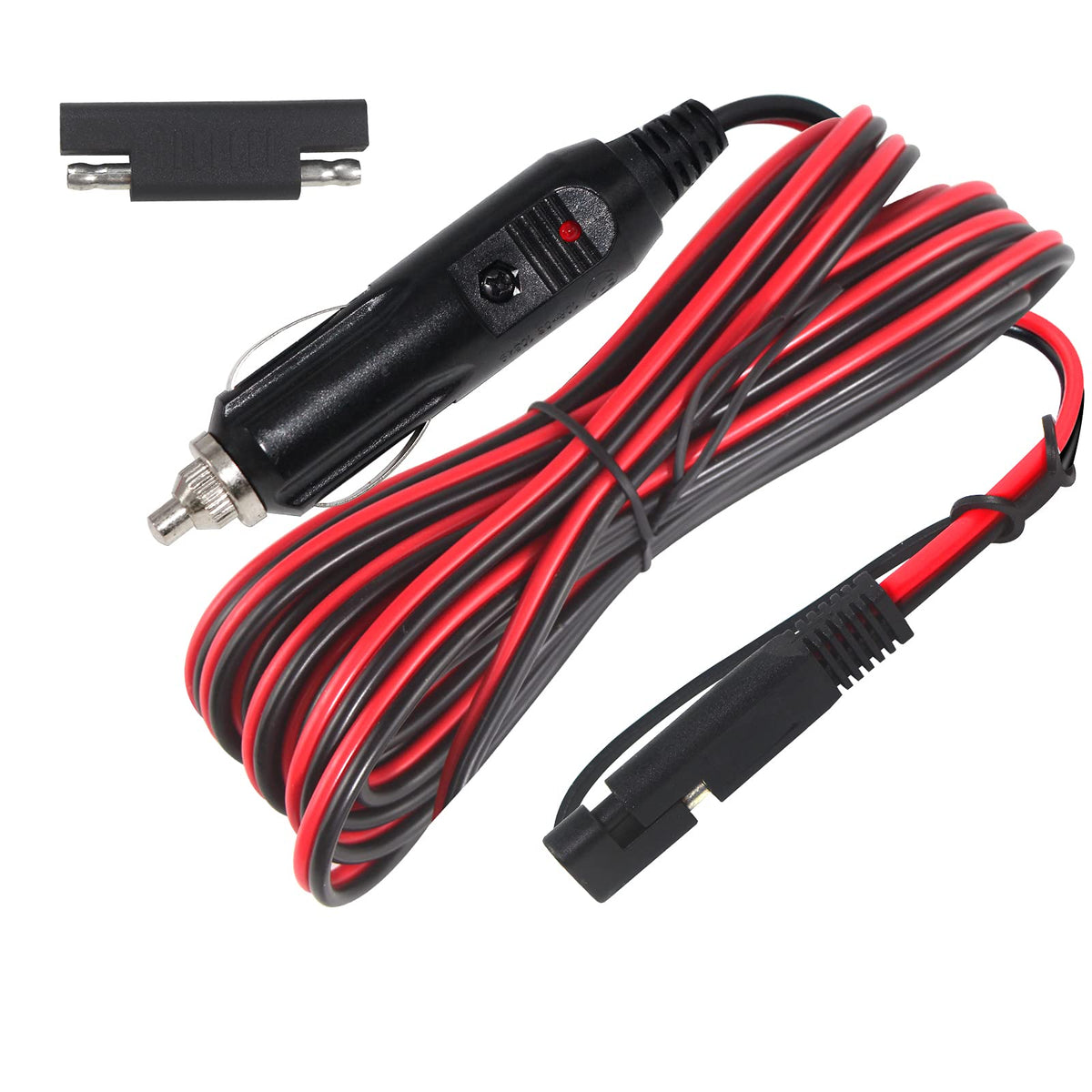 SPARKING 15ft extension cable powering 12V devices from a cigarette lighter outlet