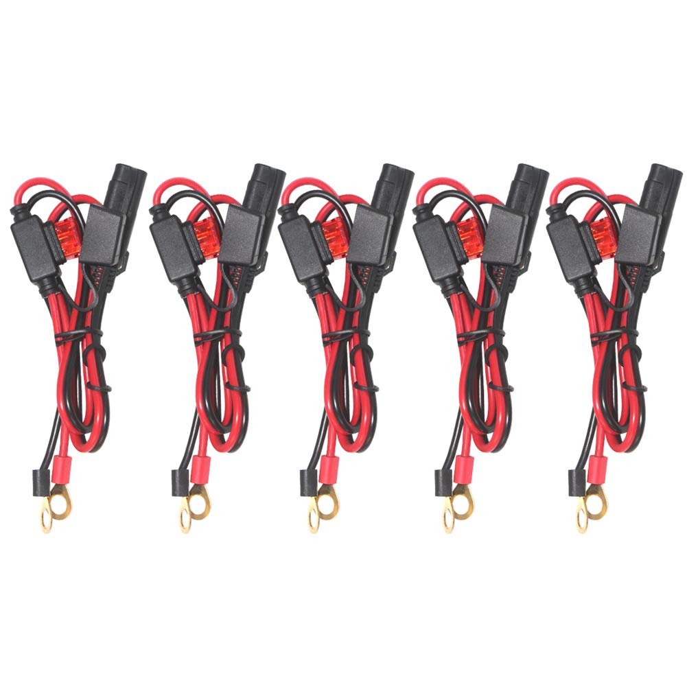 SPARKING 5-pack SAE to ring-terminal 2ft extension for extended charging access