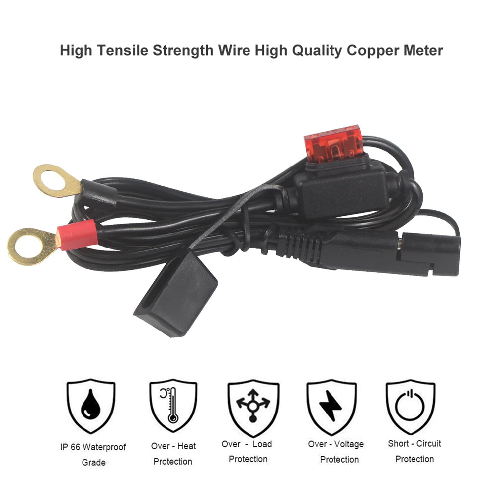 SPARKING battery access extension cable keeps terminals within reach.