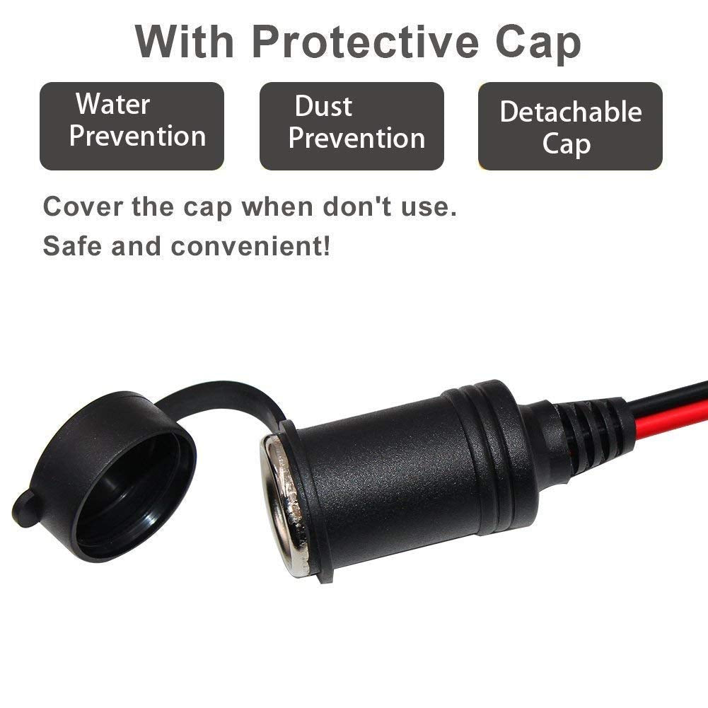 SPARKING clip-on extension cable connected to vehicle battery for power