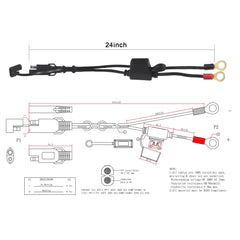 SPARKING eyelet ring terminal cable 16AWG provides reliable vehicle power access.
