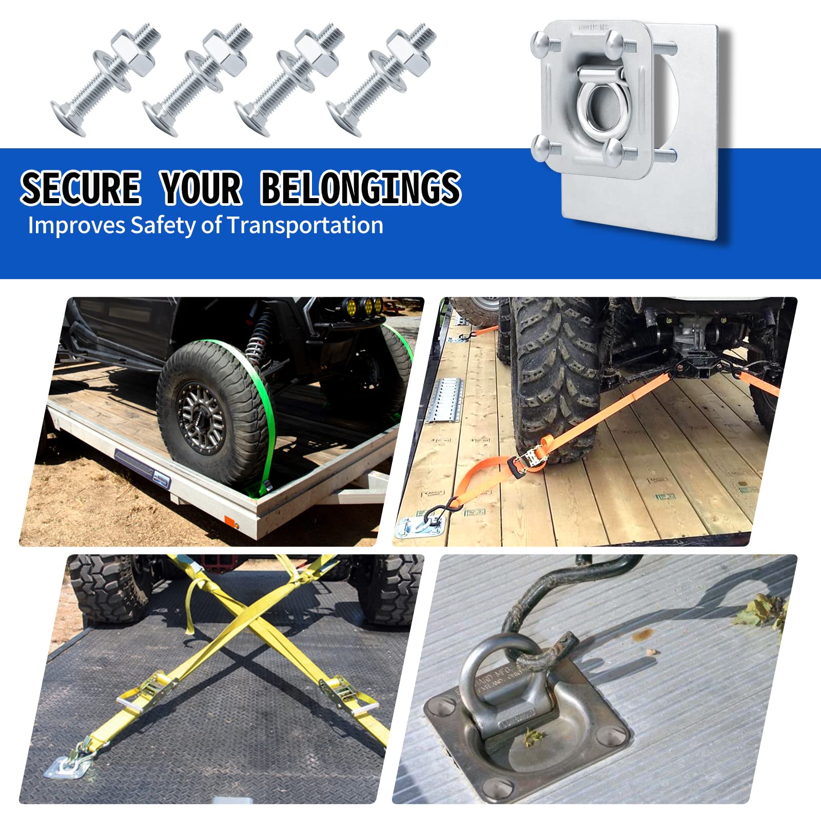 Sparkwhiz D-ring backing plates for sturdy mounting