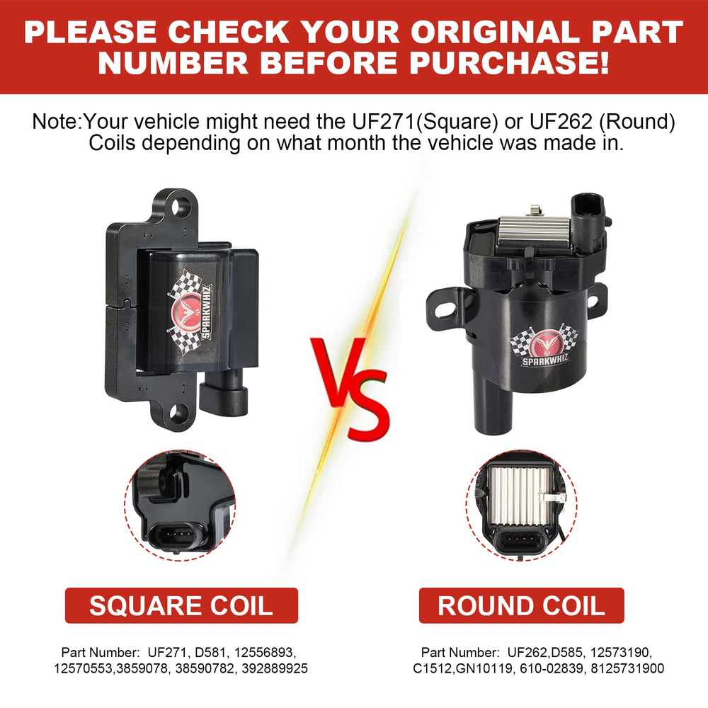 SPARKWHIZ D581 coil pack kit close-up with wires highlights easy installation compatibility.