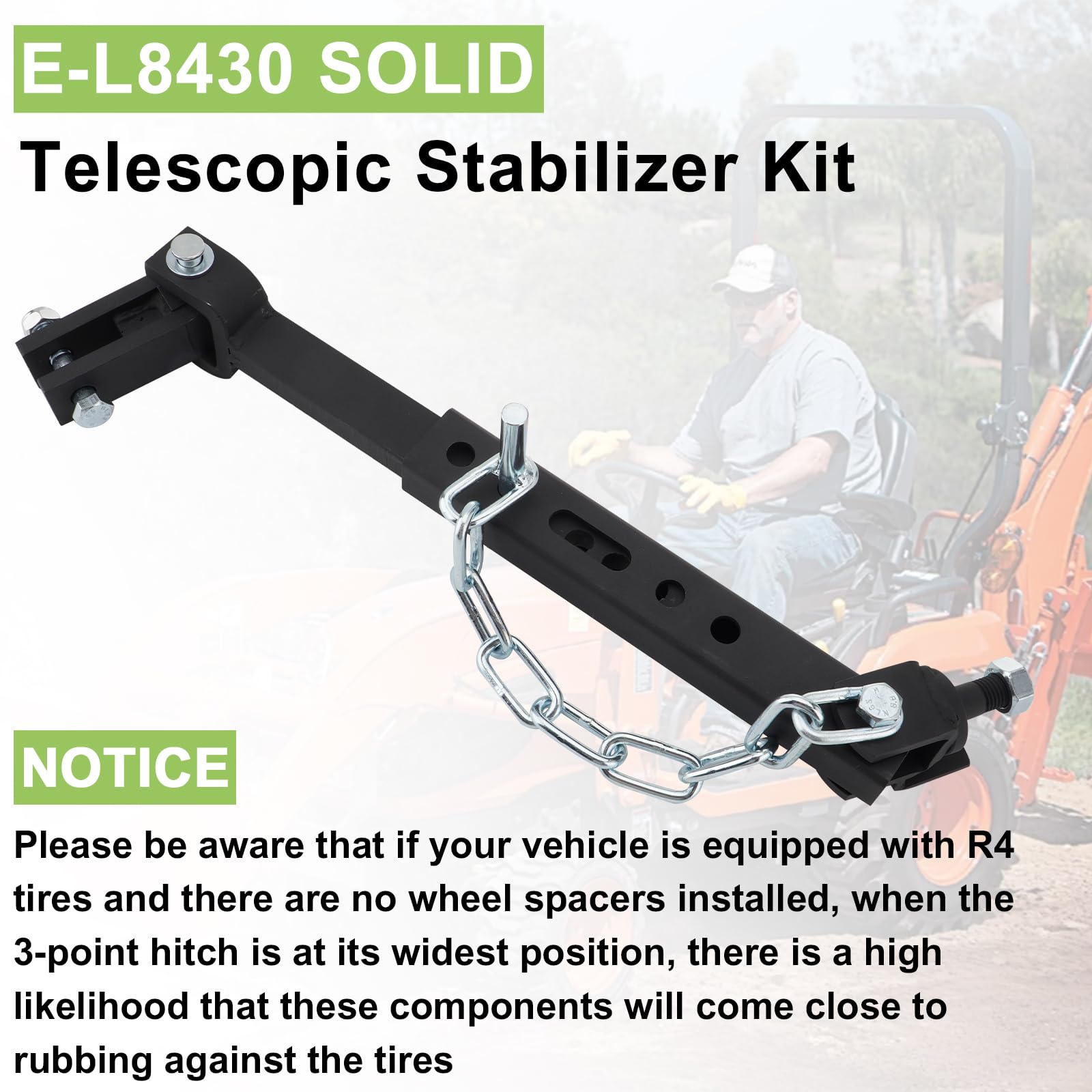 SPARKWHIZ E-L8430 stabilizer installed for outdoor use