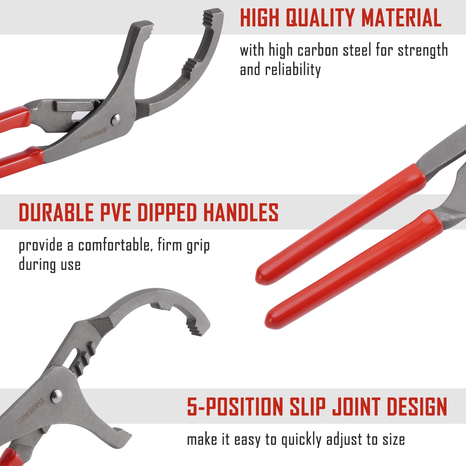 SparkWhiz band with a dimpled texture clamps filters securely.