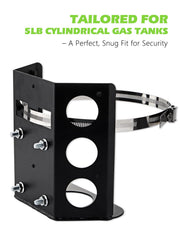 SparkWhiz holder showing 8-inch diameter fit for compact spaces.