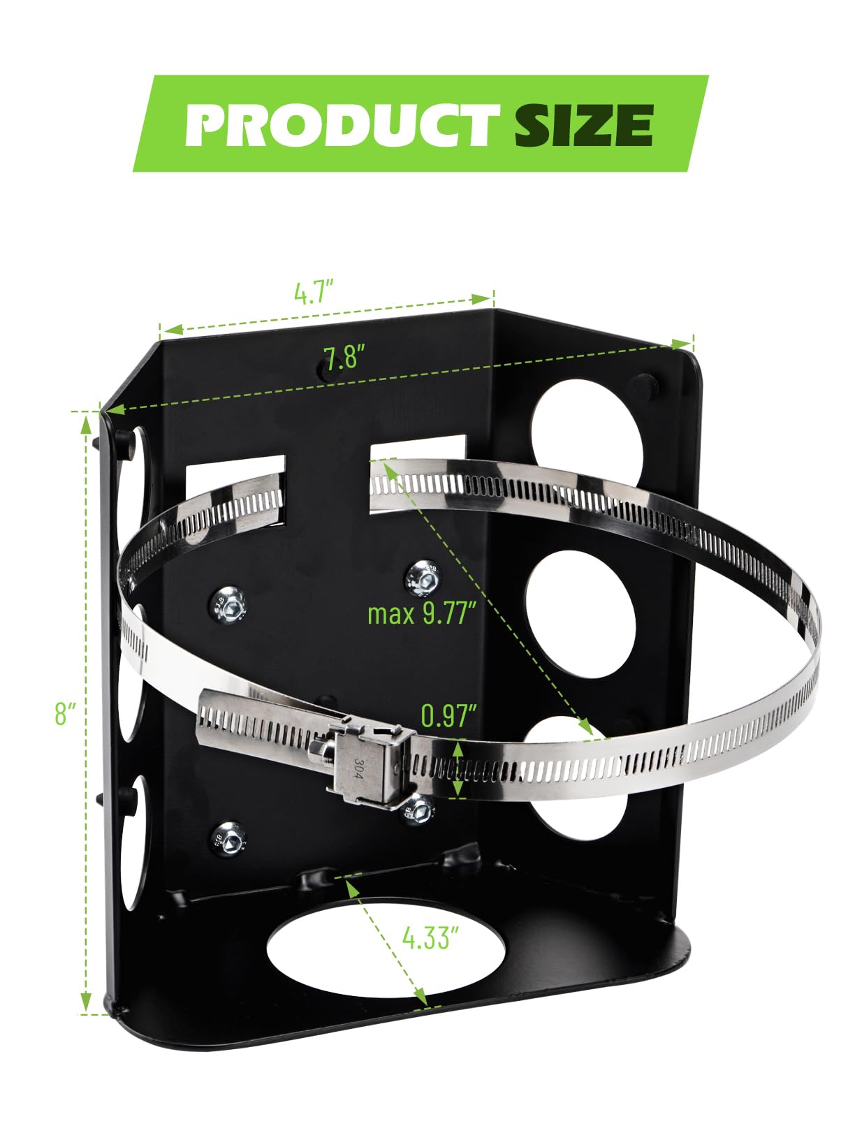 Secure clamp by SparkWhiz keeps propane tank steady during travel.
