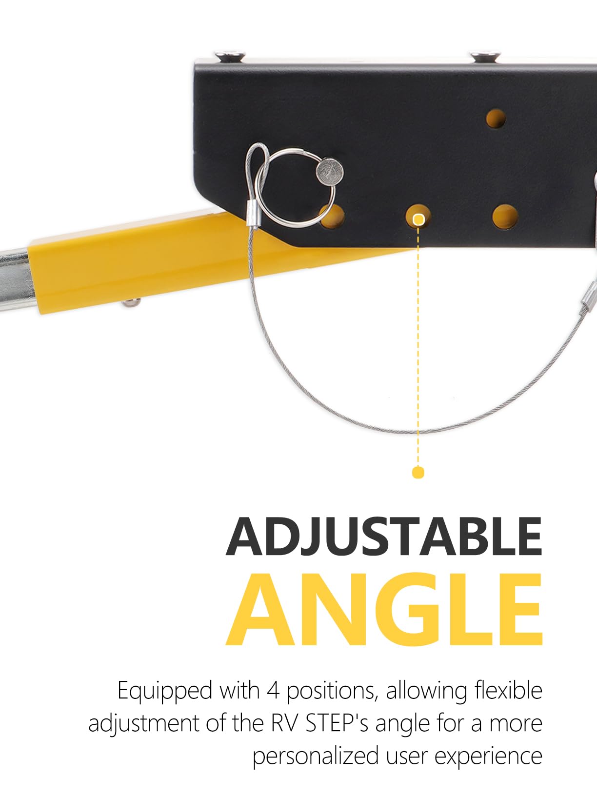 SparkWhiz RV Step Stabilizer on the ground providing immediate stability near the door.