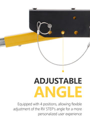 SparkWhiz RV Step Stabilizer on the ground providing immediate stability near the door.