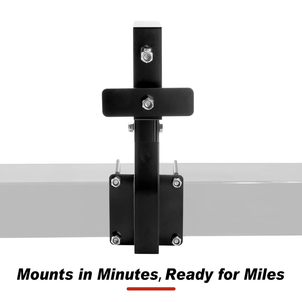 SPARKWHIZ carrier showing locking nut, secure hold reduces wobble on rough roads.