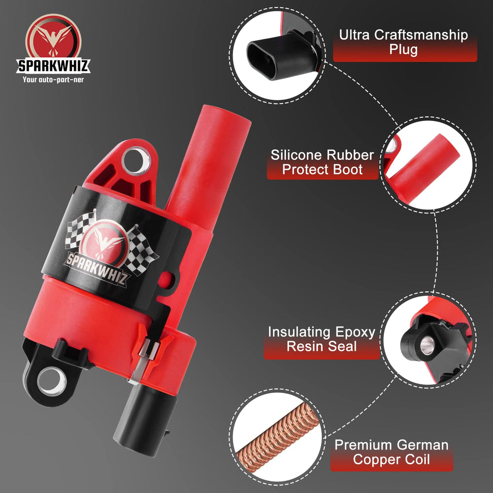 Sparkwhiz UF414 coil label close-up for compatibility checking