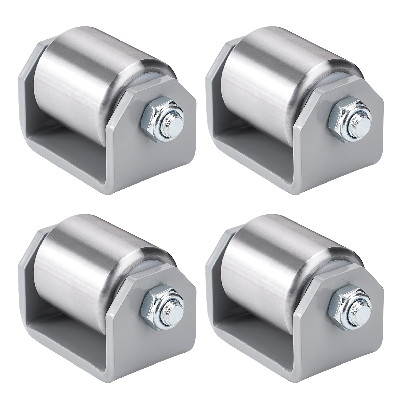 SparkWhiz Weld-On trailer roller with 2-inch base improves mounting stability.