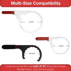 SPARKWHIZ 8-inch wrench provides strong leverage for large filters.