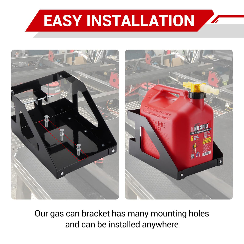 SPARKWHIZ locking gas can bracket adds anti-theft protection during transport.