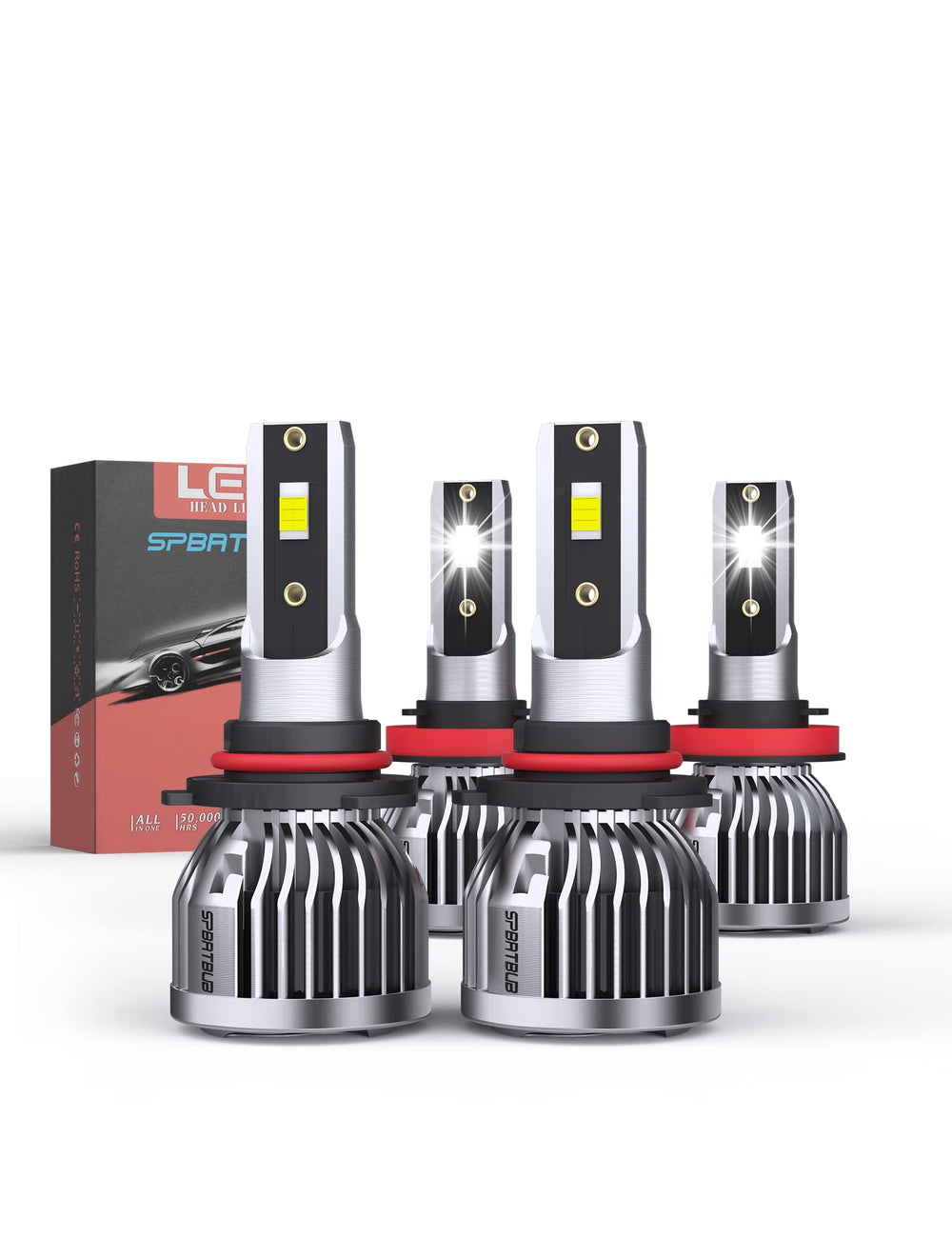 SPBRTBUB 4-pack LED headlight bulbs in box for Ford F-150 installation.