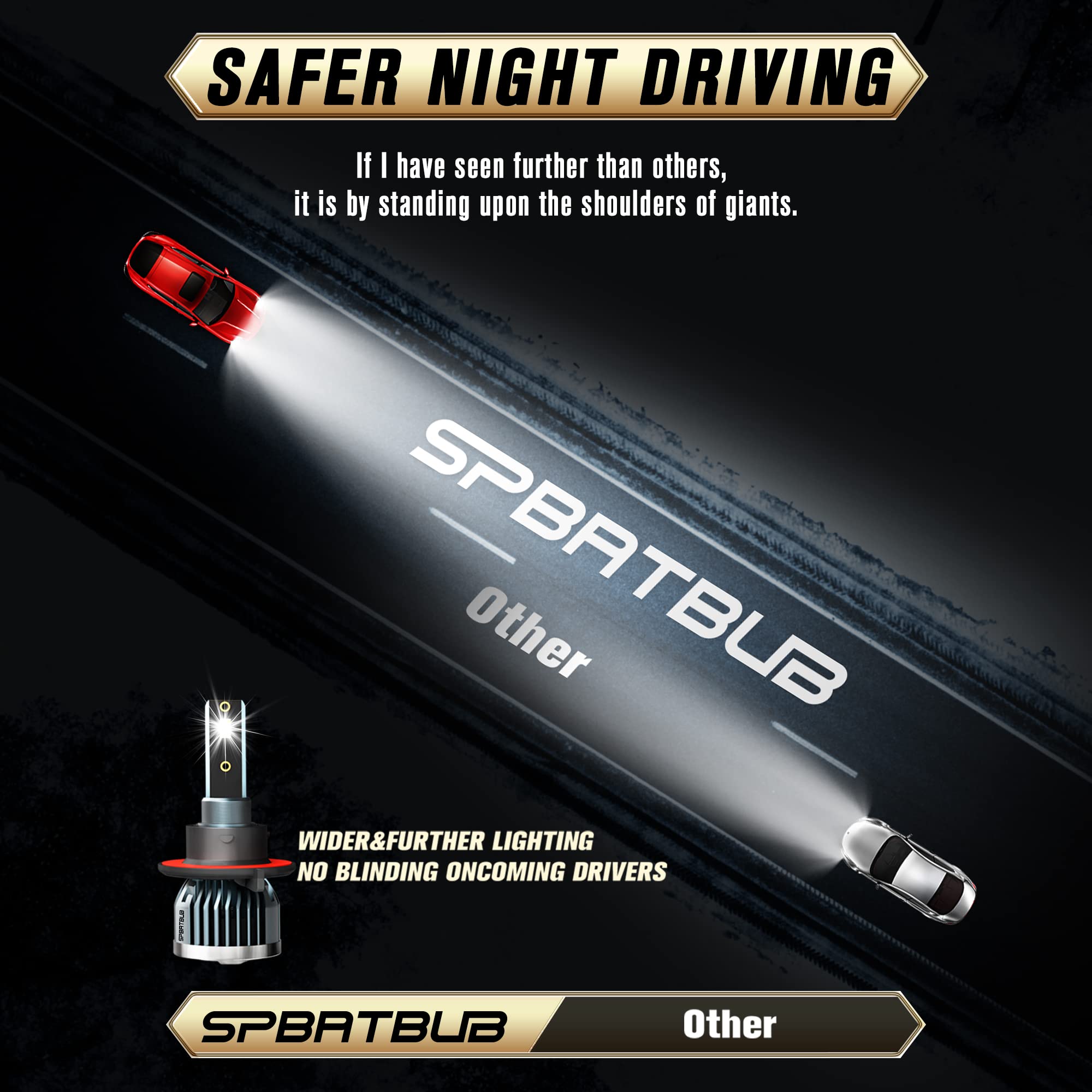 SPBRTBUB fog light 9145 angle shot highlighting focused fog illumination.