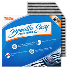 Spearhead Breathe Easy cabin filter close-up showing activated carbon for odor control