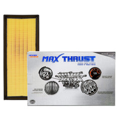 SPEARHEAD Max Thrust air filter close-up showing high dust holding capacity for Altima