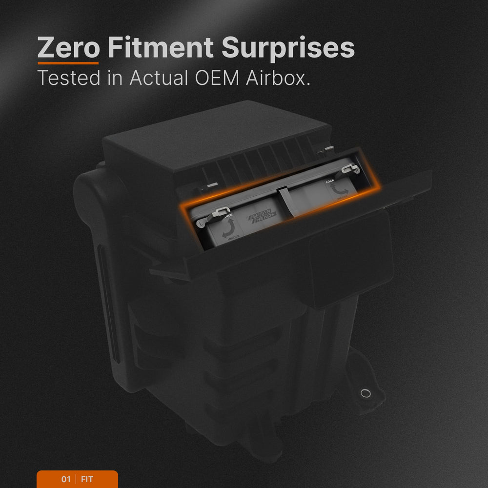 Spearhead Max Thrust filter panel for Tacoma 3.5L V6 shows easy installation