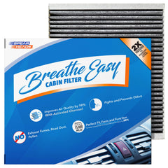 SPEARHEAD Odor Defense Breathe Easy cabin filter with activated carbon for fresher cabin air.