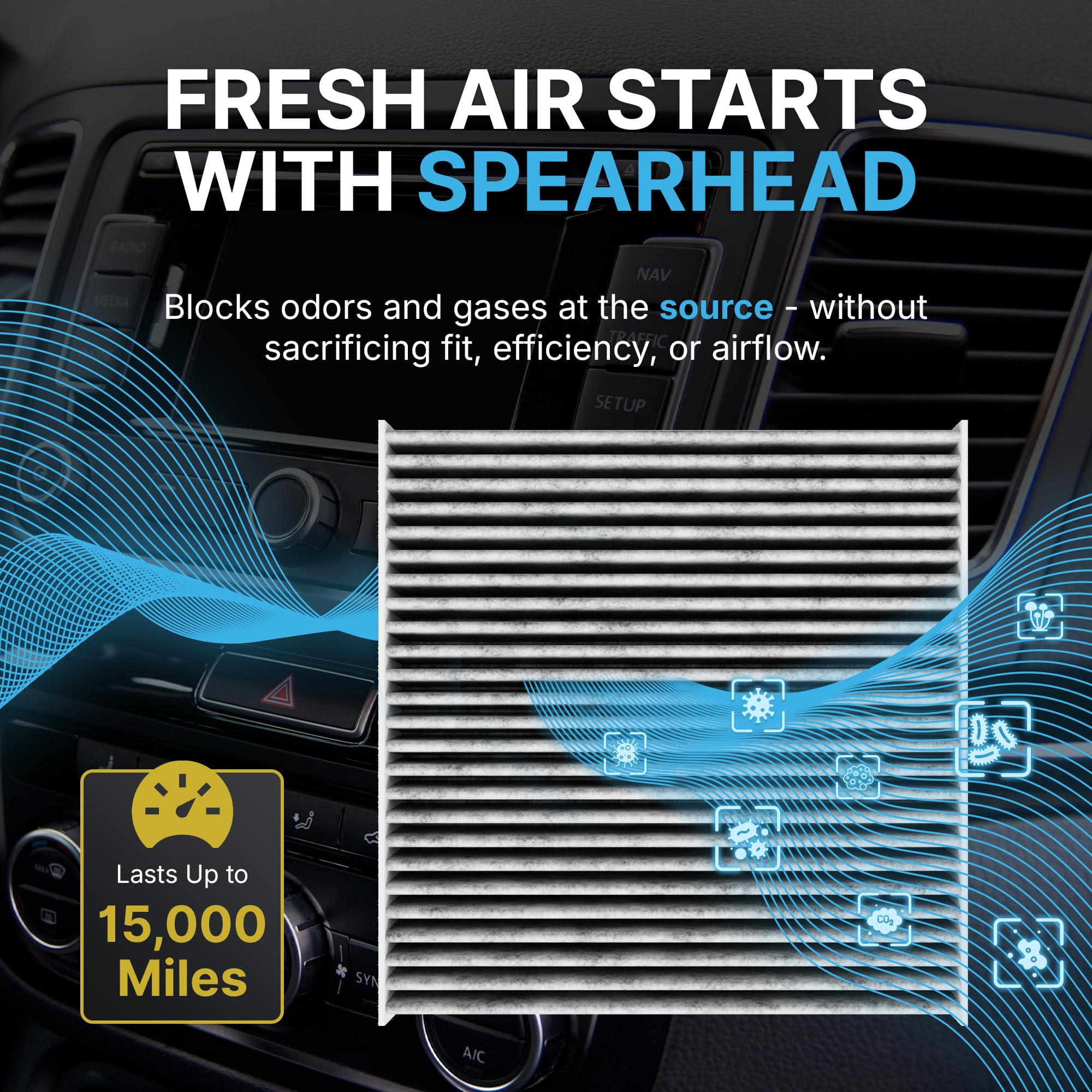 SPEARHEAD Odor Defense Breathe Easy installation instructions simplify DIY cabin filter change.