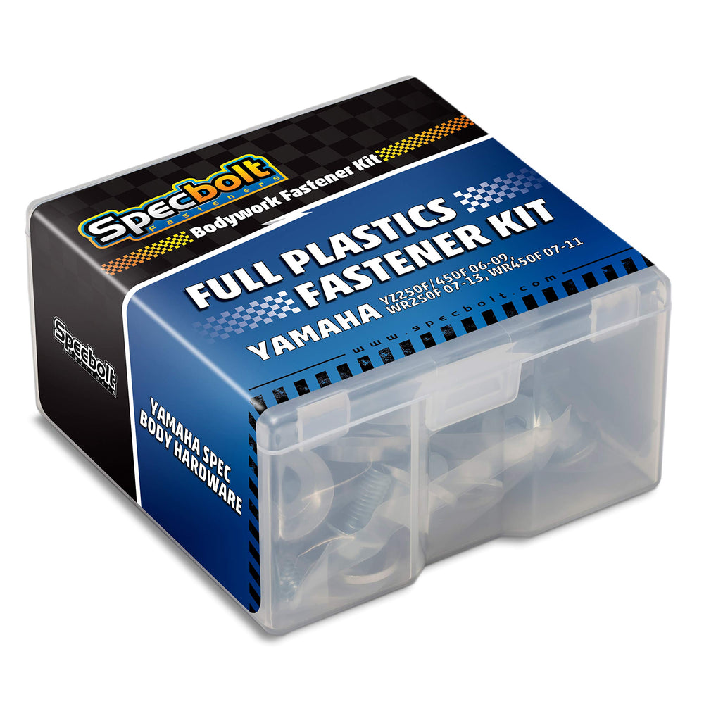 Specbolt full plastics bolt kit for Yamaha YZ250F, complete fasteners for a like-new plastics restoration.