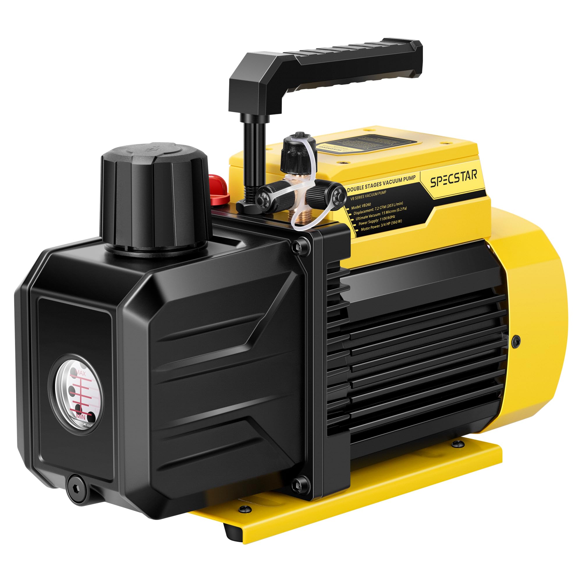 SPECSTAR 3/4 HP vacuum pump front view for professional HVAC servicing.
