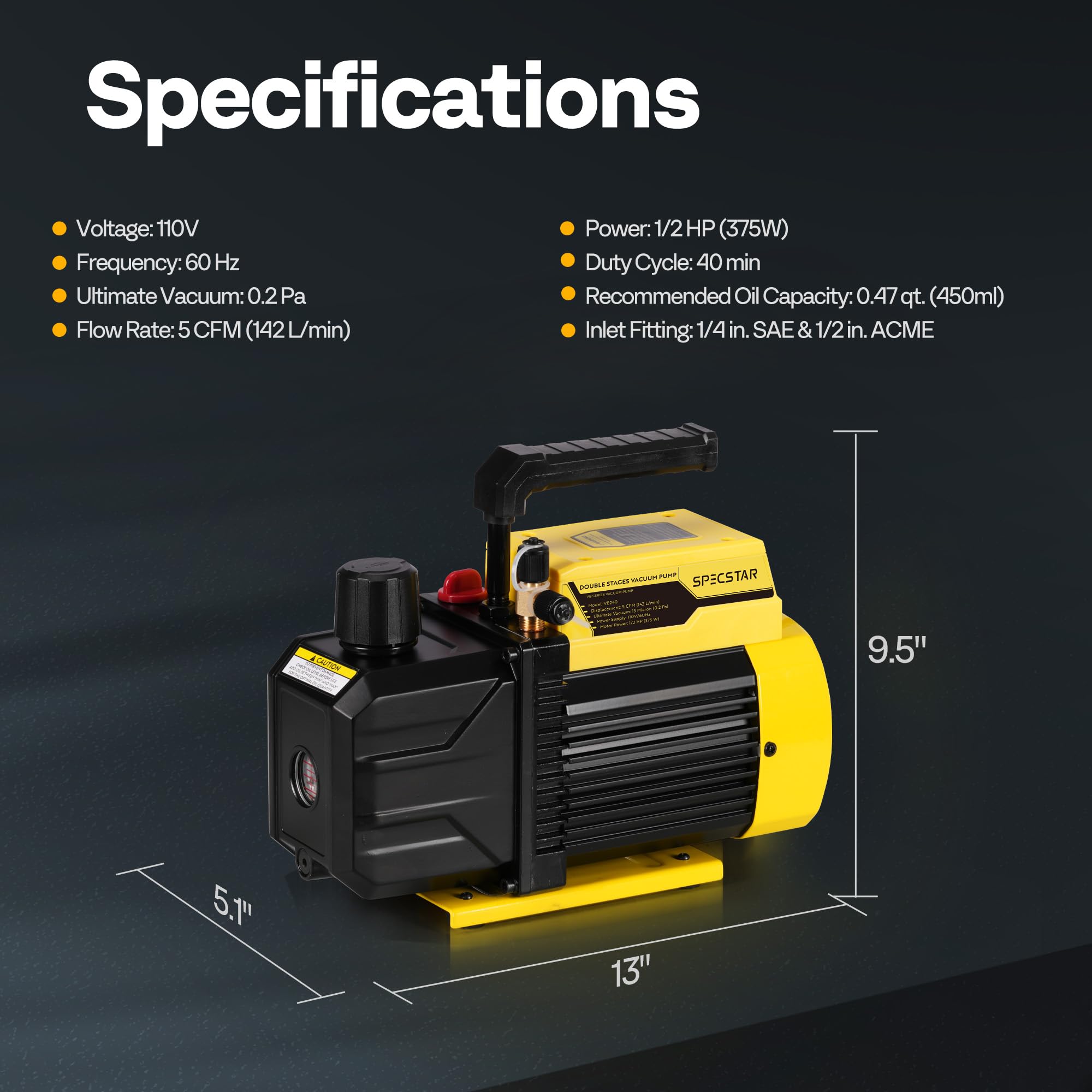 SPECSTAR oil window indicator enables quick oil level checks
