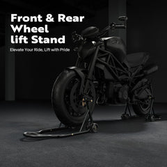 SPECSTAR rear wheel stand with U-shaped heads for stable lifting