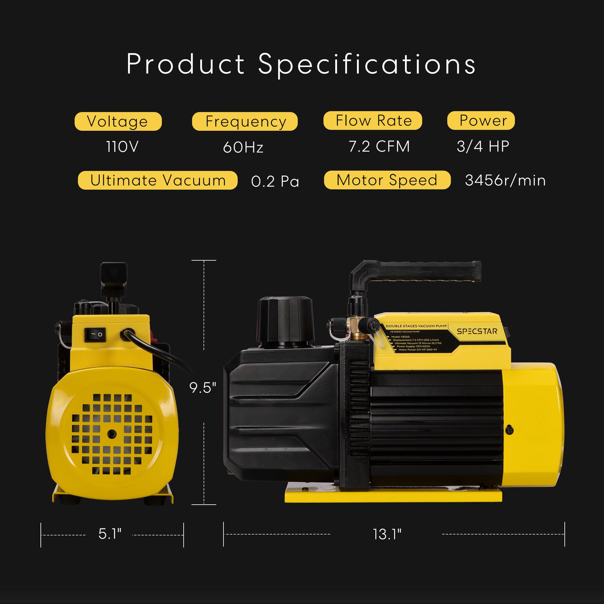 SPECSTAR ideal for refrigeration, HVAC repair, and resin degassing tasks.