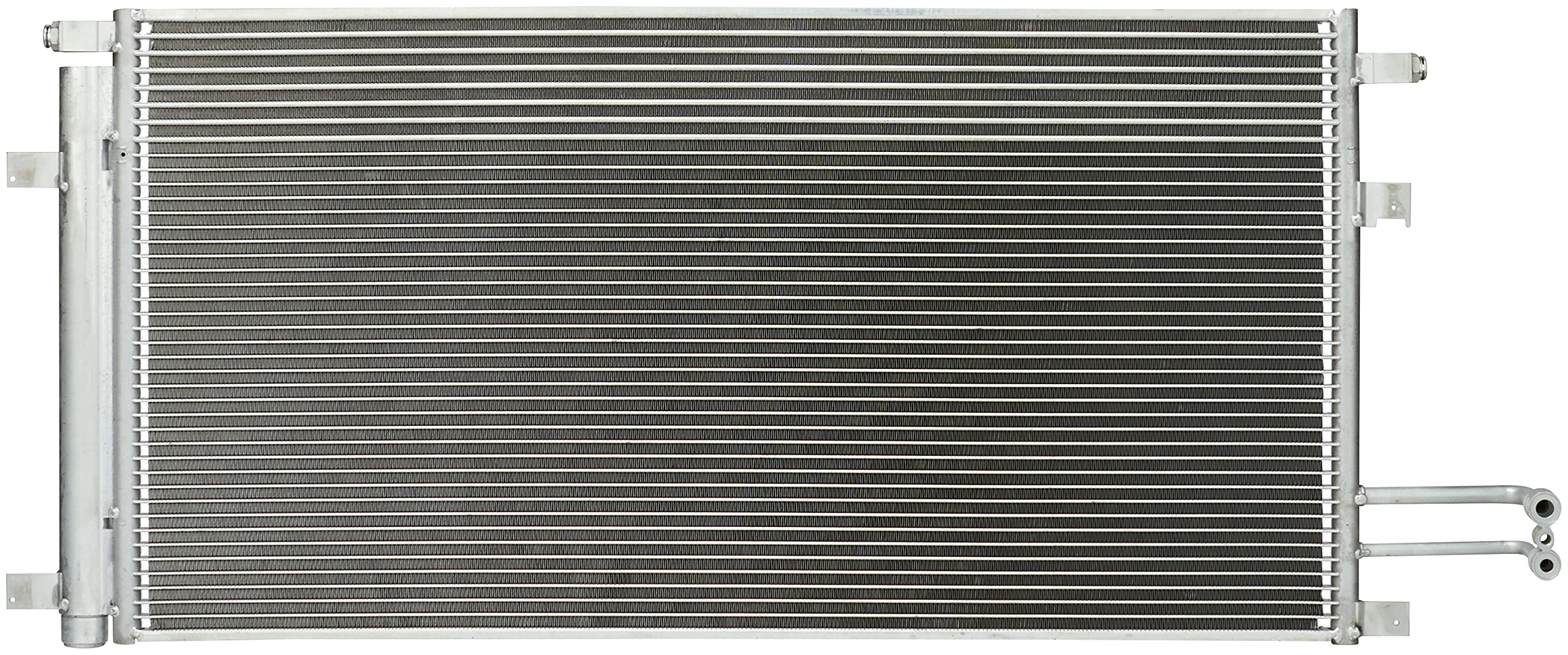 Spectra Premium condenser for Cadillac Escalade showing OE-like fit and mounting points