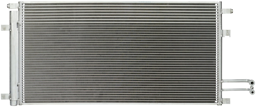 Spectra Premium condenser for Cadillac Escalade showing OE-like fit and mounting points