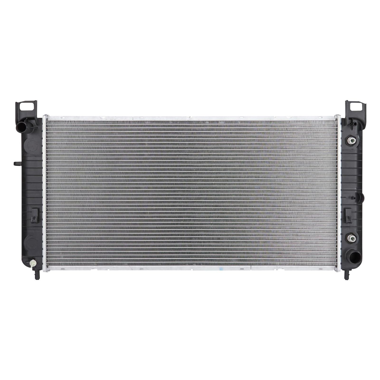 Spectra Premium CU2423 radiator front view showing OE fit and cooling efficiency.