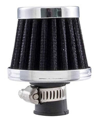 Spectre 3991 Black breather filter top view with durable chrome top for longevity